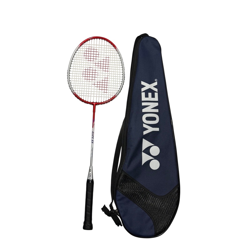 Yonex GR-B Badminton Racket Red Silver with Navy Blue Carrying Case Case